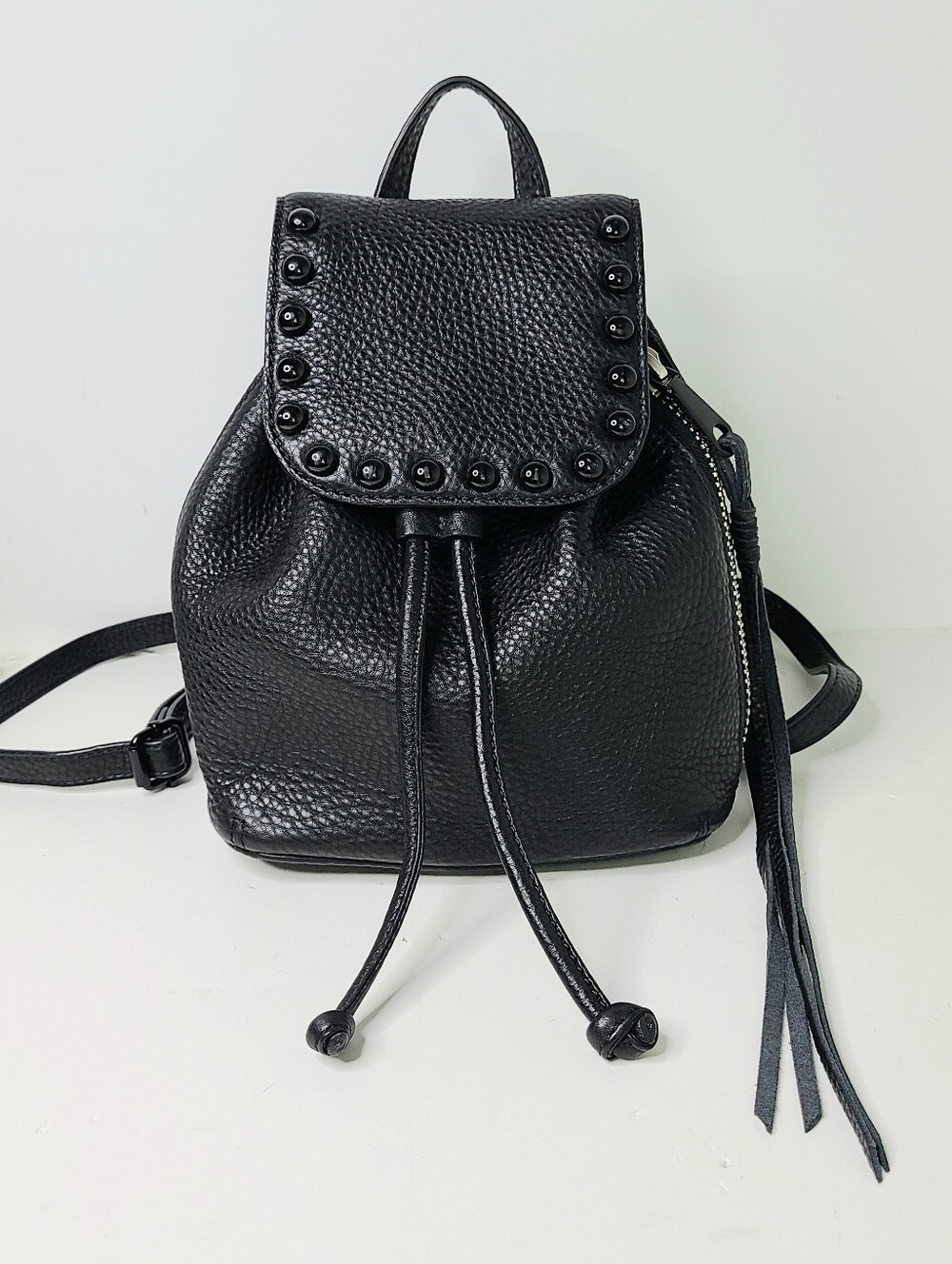 Rebecca Minkoff Studded Black Leather Top Handle Backpack